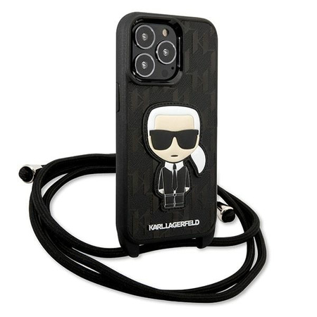 KARL LAGERFELD ETUI DO IPHONE 13 PRO 13 HARDCASE SKÓRA MONOGRAM PATCH BLACK