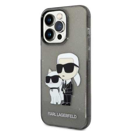 Karl Lagerfeld KLHCP14LHNKCTGK iPhone 14 Pro 6,1" czarny/black hardcase Gliter Karl&Choupette