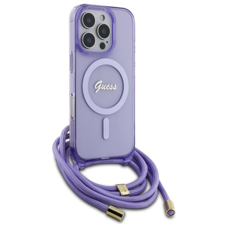 GUESS ETUI HARDCASE CROSSBODY CORD SCRIPT DO MAGSAFE DO IPHONE 16 PRO 6.3