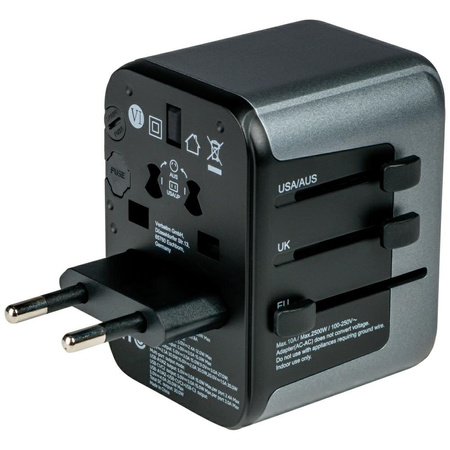 VERBATIM ADAPTER PODRÓŻNY DO EUROPA UK USA 2xUSB-A 2xUSB-C PD 30W DO IPHONE