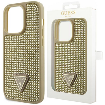 Etui Guess GUHCP14SHDGTPD na iPhone 14 - złote Rhinestone Triangle