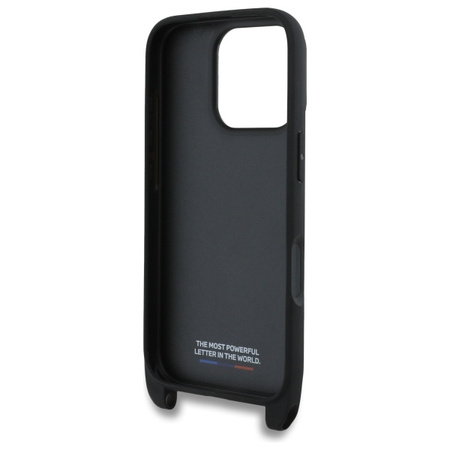 BMW BMHCP16L23PSVTK iPhone 16 Pro 6.3   czarny/black hardcase M Edition Carbon Tricolor Lines & Strap