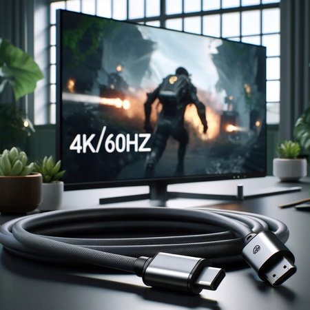 CO2 KABEL MINI DISPLAYPORT HDMI 2.0 PRZEWÓD MINI DP HD 240HZ 4K 60HZ HDR 2M