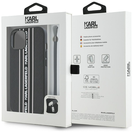 KARL LAGERFELD ETUI SAFFIANO ATHLEISURE STRIPES CORD DO IPHONE 15