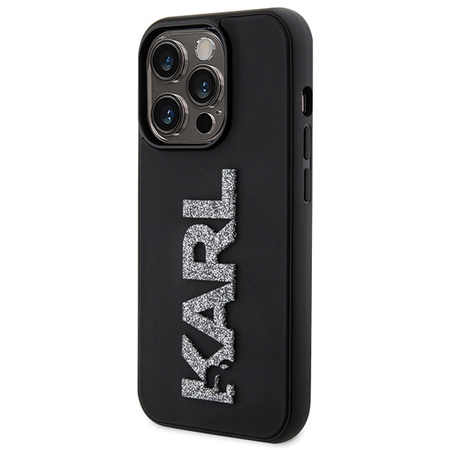 KARL LAGERFELD POKROWIEC HARDCASE 3D RUBBER Z LOGO DO IPHONE 15 PRO GLITTER