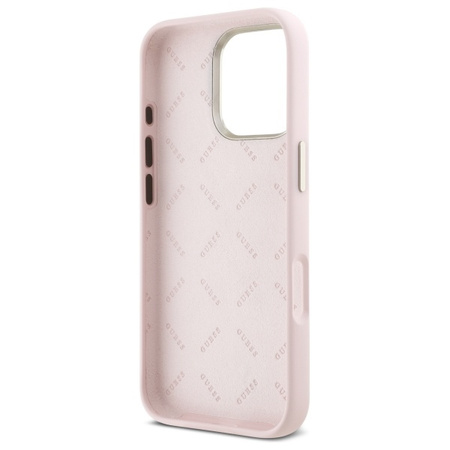 GUESS POKROWIEC SILIKONOWY HARDCASE DO IPHONE 16 PRO 6.3 Z METALOWYM LOGO