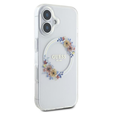 GUESS ETUI HARDCASE IML FLOWERS WREATH DO MAGSAFE DO IPHONE 16 PLUS 6.7