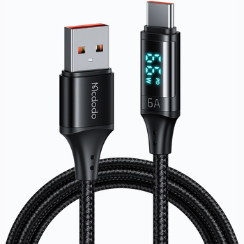 MCDODO KABEL Z WYŚWIETLACZEM USB-C SZYBKIE ŁADOWANIE USB TYP C 5A 66W 1M