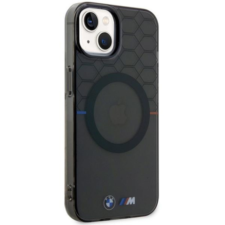Etui BMW BMHMP14SHGPK na iPhone 14 - szare Pattern MagSafe