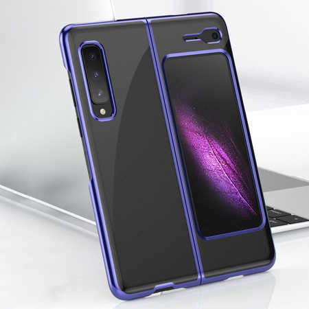 Plating Case hard case pokrowiec etui z metaliczną ramką Samsung Galaxy Fold niebieski