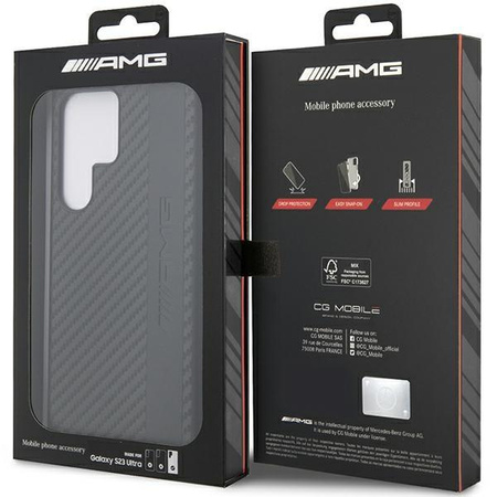 AMG AMHCS23LBLSCA S23 Ultra S918 czarny/black hardcase Carbon Stripe&Embossed