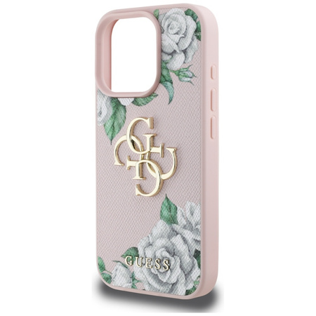 GUESS ETUI POKROWIEC GRAINED ROSES BIG 4G DO IPHONE 16 PRO MAGNETYCZNE