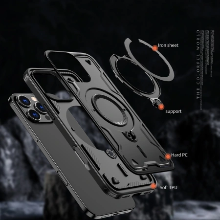 HURTEL ETUI HYBRID ARMOR DO IPHONE 16 PRO DO MAGSAFE OCHRONA ANTYWSTRZĄSOWA