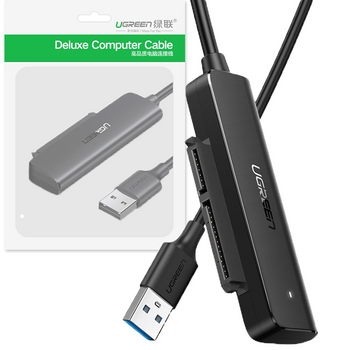 Ugreen adapter przejściówka dysku HDD SSD 2,5 SATA  3.0 - USB 3.2 Gen 1 (SuperSpeed USB 5 Gbps) czarny (70609 CM321)