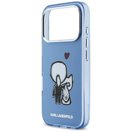Etui Karl Lagerfeld Karl & Choupette     Back MagSafe do iPhone 17 Pro niebieski