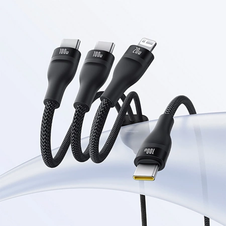 BASEUS KABEL 3W1 USB-C DO LIGHTNING 1,5M DO IPHONE 12 13 14 100W Z 3 KABLAM