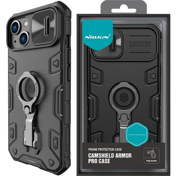 Nillkin CamShield Armor Pro Case etui iPhone 14 Plus pancerny pokrowiec z osłoną na aparat ring podstawka czarne