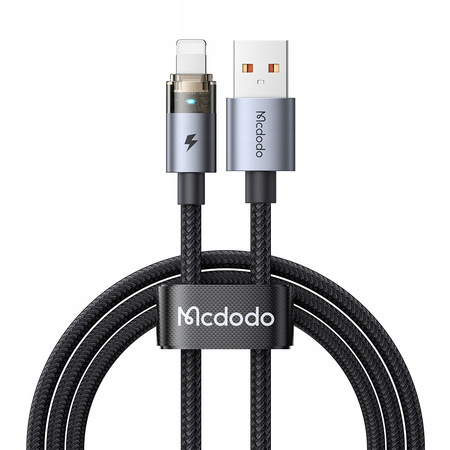 MCDODO KABEL USB SZYBKIE ŁADOWANIE DO IPHONE LIGHTNING PD 36W 1M LED CZARNY
