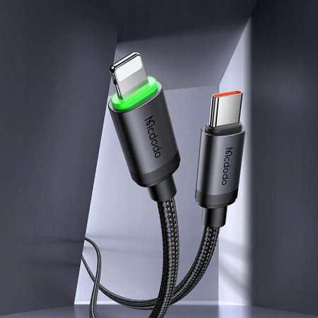 MCDODO ŁADOWARKA KABEL USB-C LIGHTNING SZYBKIEGO ŁADOWANIA DO IPHONE 1M LED