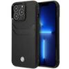 Etui BMW BMHCP14L22RSEPK na iPhone 14 Pro - czarne Leather Card Slot