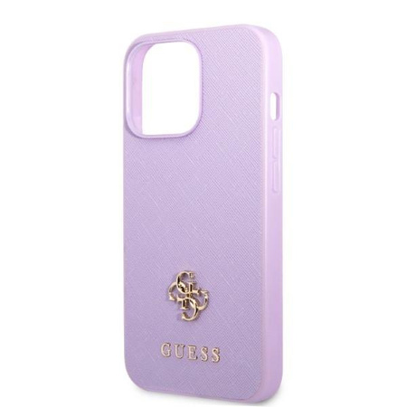 Etui Guess GUHCP13XPS4MU na iPhone 13 Pro Max purpurowy/purple hardcase Saffiano 4G Small Metal Logo