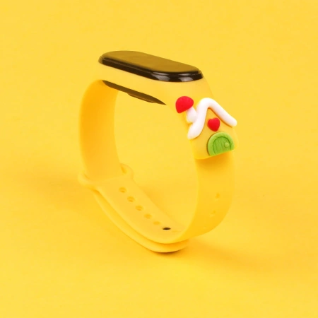 HURTEL PASEK OPASKA DO XIAOMI MI BAND 6 5 ŚWIĄTECZNY SILIKONOWY DOMEK