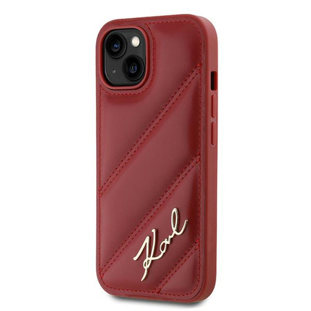 KARL LAGERFELD HARDCASE ETUI DO IPHONE 15 14 13 6.1 DIAGONAL QUILTED SCRIPT