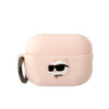 Etui Karl Lagerfeld KLAP2RUNCHP na AirPods Pro 2 cover - różowe Silicone Choupette Head 3D