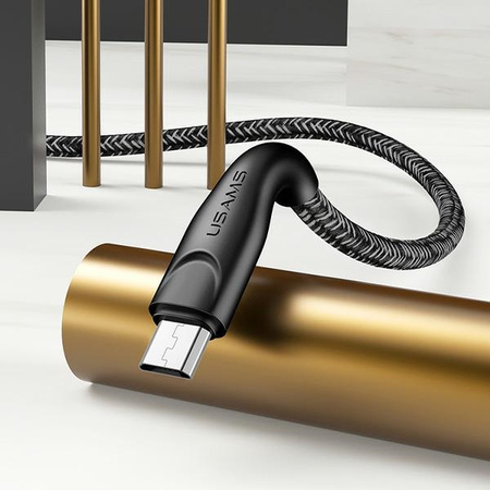 USAMS KABEL PLECIONY U41 MICRO USB 3M 2A DO SMARTFONÓW SZYBKIE ŁADOWANIE 3M