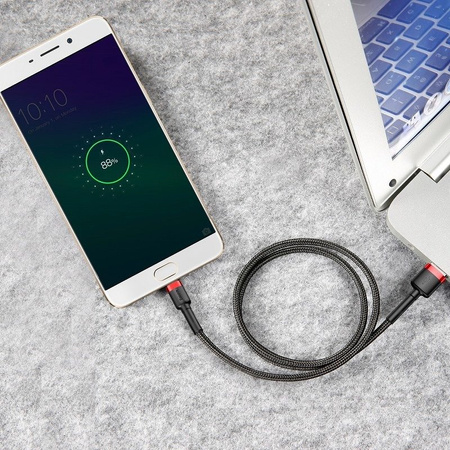 BASEUS KABEL USB DO MICRO USB DO TELEFON TABLET 2A 3M MOCNY CZARNY CZERWONY