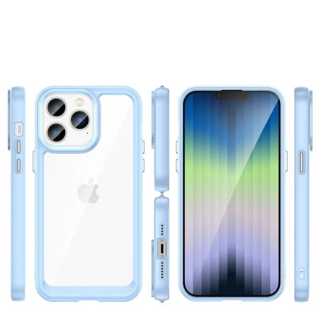 HURTEL ETUI OUTER SPACE DO IPHONE 14 PRO SZTYWNY POKROWIEC Z ŻELOWĄ RAMKĄ