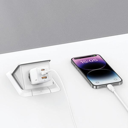 USAMS ŁADOWARKA 2xUSB-C 1xUSB 65W DO MAGSAFE IPHONE 14 PRO MAX PD3.0 QC3.0