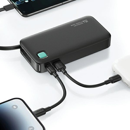 USAMS POWERBANK ZWIJANY KABEL 10000 MAH USB-C PD 20W DO IPHONE 11 12 13 14