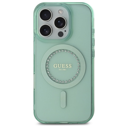 GUESS ETUI CASE DO IPHONE 16 PRO MAX 6.9 DO MAGSAFE HARDCASE Z RHINESTONES
