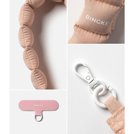 RINGKE HOLDER & PUFFER HAND STRAP FLORAL PINK