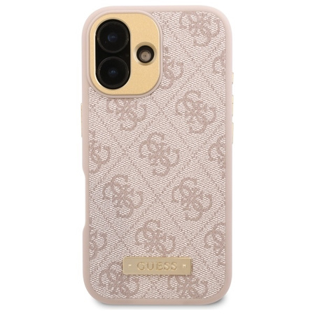 Guess GUHMP16SU4GPRP iPhone 16 6.1 różowy/pink hardcase 4G Logo Plate MagSafe