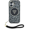 GUESS ETUI DO IPHONE 16 DO MAGSAFE LEOPARD TRIANGLE Z PRZESZROCZYSTYM PASEM