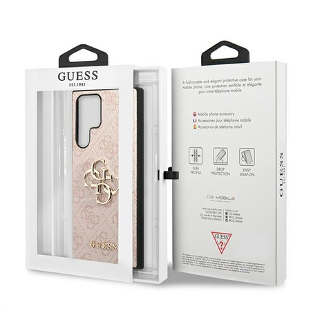 Guess GUHCS22L4GMGPI S908 S22 Ultraróżowy/pink hardcase 4G Big Metal Logo