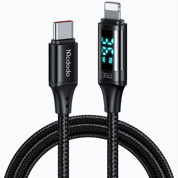 MCDODO KABEL Z WYŚWIETLACZEM USB-C LIGHTNING 36W 1M DO IPHONE X 11 12 13 14