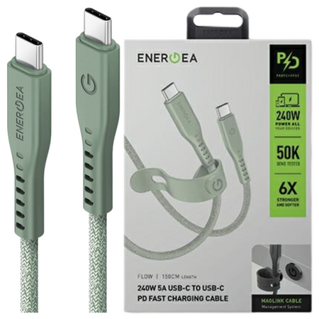 ENERGEA KABEL 1.5M USB-C DO USB-C 240W 5A PD DO LAPTOPÓW SZYBKIE ŁADOWANIE