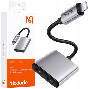MCDODO PRZJEŚCIÓWKA ADAPTER 2X LIGHTNING KABEL DO IPHONE X 11 12 13 14 PRO