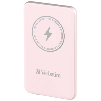 Verbatim Powerbank indukcyjny `n` Go 15W5000mAh Wireless Magnetic różowy/pink 32243