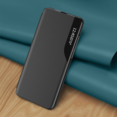 Eco Leather View Case elegancki futerał etui z klapką i funkcją podstawki Samsung Galaxy A02s EU czarny