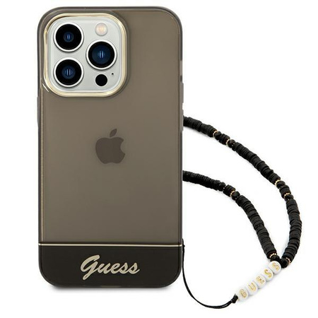 Guess GUHCP14LHGCOHK iPhone 14 Pro 6,1" czarny/black hardcase Translucent Pearl Strap