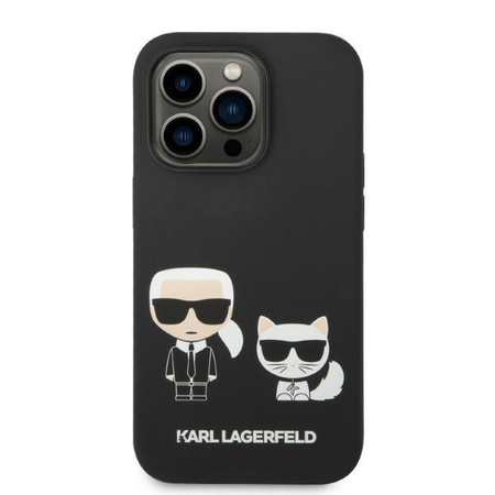 Karl Lagerfeld KLHMP14XSSKCK iPhone 14 Pro Max 6,7" hardcase czarny/black Liquid Silicone Karl & Choupette Magsafe