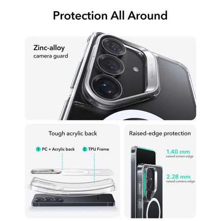 ESR CLASSIC HYBRID KICKSTAND MAGSAFE GALAXY S26 CLEAR