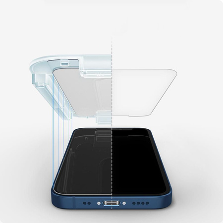 SPIGEN SZKŁO HARTOWANE GLAS.TR EZ FIT DO IPHONE 12 MINI 2-SZTUKI WZMOCNIONE
