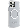 Etui Guess GUHMP12MHTRMS na iPhone 12 / iPhone 12 Pro - srebrne Metal Outline Magsafe
