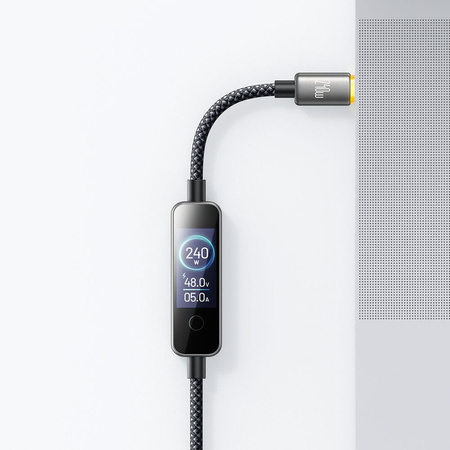 MCDODO KABEL USB-C USB-C SZYBKIE ŁADOWANIE USB TYP C PD 240W 1M LED CZARNY
