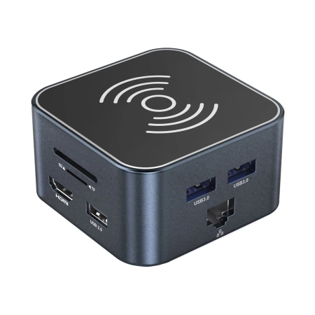 WOZINSKY HUB USB-C 12W 1 Z FUNKCJĄ ŁADOWANIA BEZPRZEWODOWEGO DO LAPTOPA